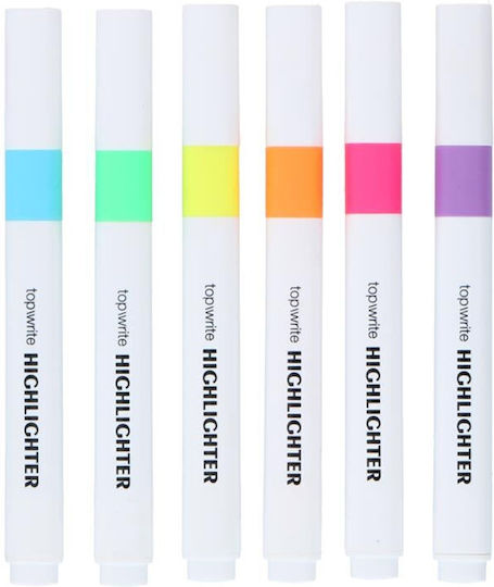 Topwrite Highlighter Μαρκαδόροι Ζωγραφικής 3.5mm Χονδροί Σετ 6 χρώματα