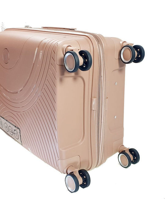 Bartuggi Großer Hart-Reisekoffer Rosa mit 4 Rädern Höhe 76cm