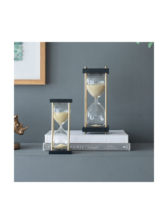 Artekko Clepsidră Decorativă Pentru Birou Din Sticlă 9.5x9.5x25.5 cm În Culoare Neagră