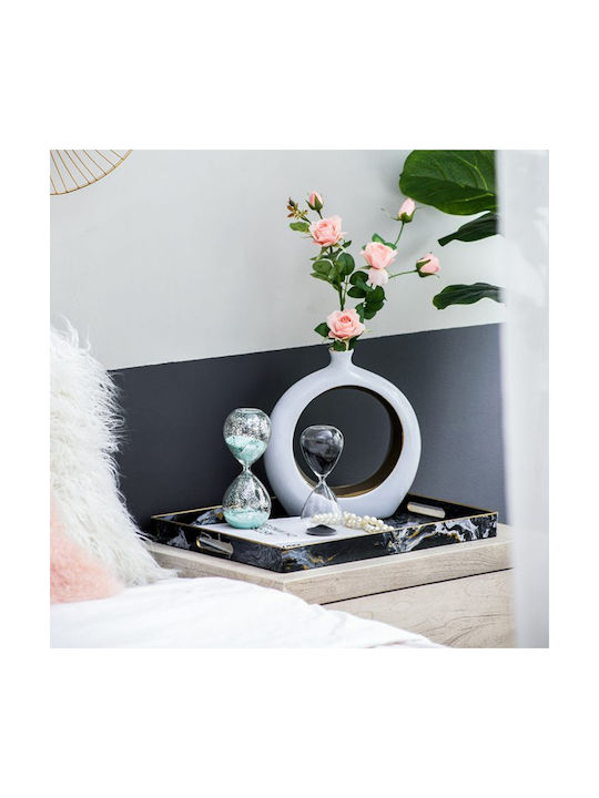 Artekko Artekko Hourglass Κλεψύδρα Διακοσμητική Γυαλί Μαύρο 7.5x7.5x20.3 Cm 73221-blac