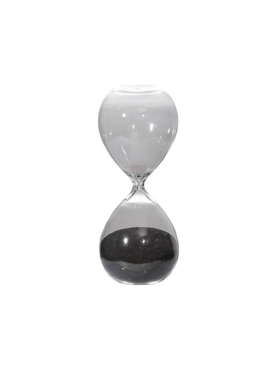 Artekko Artekko Sanduhr Dekorative Glas Schwarz 7,5x7,5x20,3 cm 73221-blac