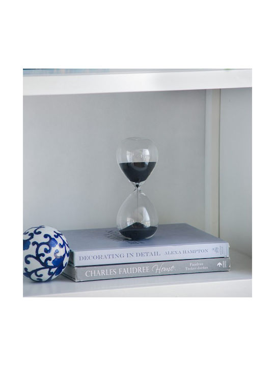 Artekko Artekko Sanduhr Dekorative Glas Schwarz 7,5x7,5x20,3 cm 73221-blac