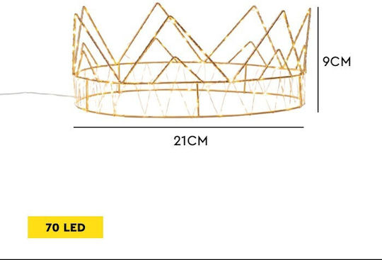 Roi Bronze Krone Beleuchtet 70 Mini LED Wärmewhite Lichter 21x9cm