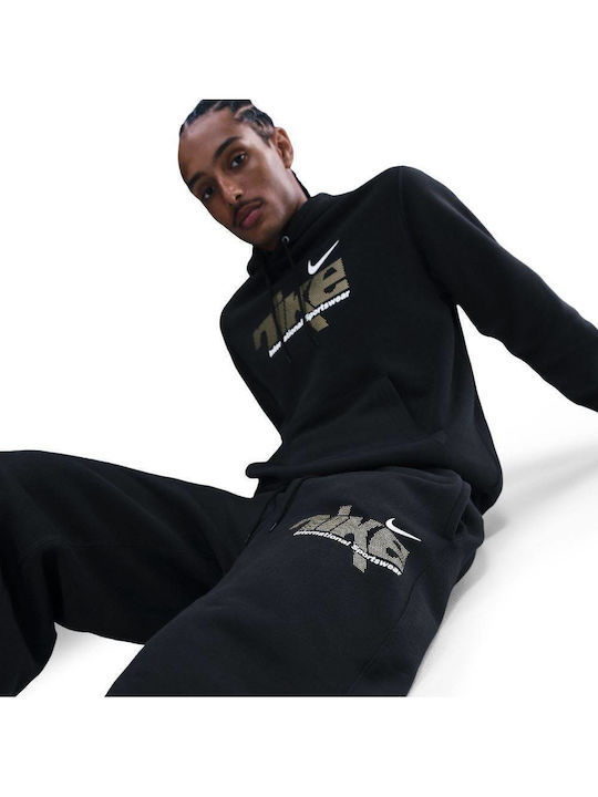 Sportswear Club Παντελόνι Φόρμας με Λάστιχο Μαύρο