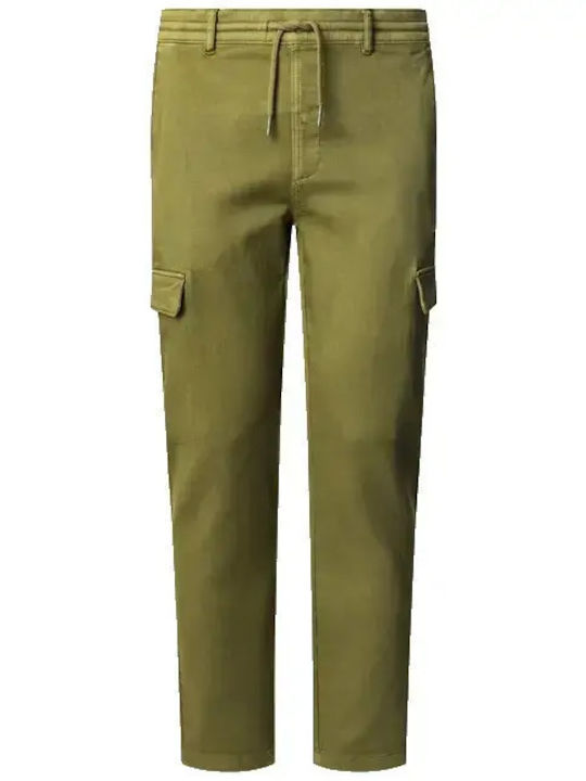 Elastic Cargo Trousers In Regular Fit Green