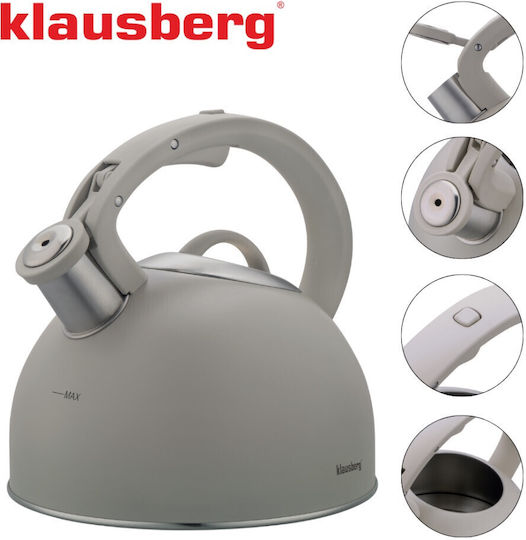 Klausberg Wasserkocher Edelstahl Gray 2500ml