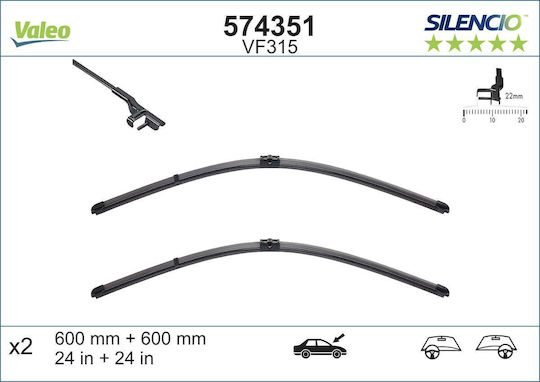Valeo Silencio Set Frontscheibenwischer 600mm/