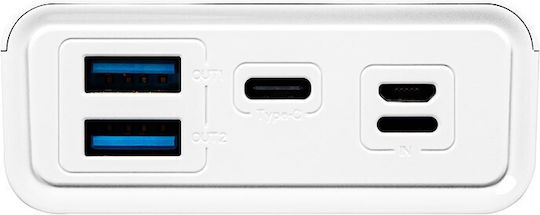 Blow PB20E Solar Power Bank 20000mAh 20W mit 2 USB-A Ausgangsanschlüsse und USB-C Ausgangsanschlüsse Weiß