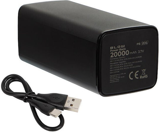 Blow PB20G Power Bank 20000mAh 65W with 2 USB-A Output Ports and 2 USB-C Output Ports Power Delivery Black