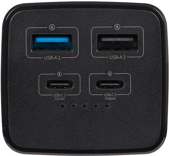 Blow PB20G Power Bank 20000mAh 65W with 2 USB-A Output Ports and 2 USB-C Output Ports Power Delivery Black