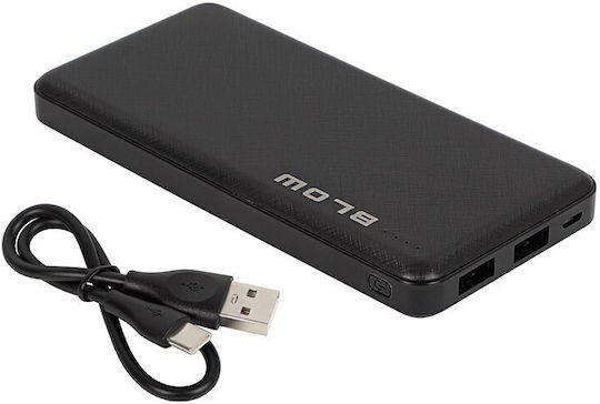 Blow PB10A Power Bank 10000mAh mit 2 USB-A Anschlüssen Schwarz