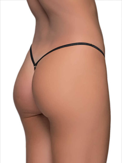 Milena by Paris Women's Sexy String with Lace Black 006950-Black