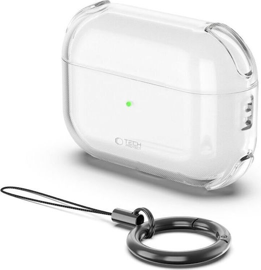 Tech-Protect Bounce Case Silicone with Hook in Transparent color for Apple AirPods Pro 3