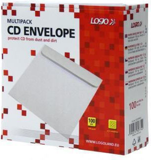 Envelope 1 Cd Paper White Adhesive Flap Logo 100-pack
