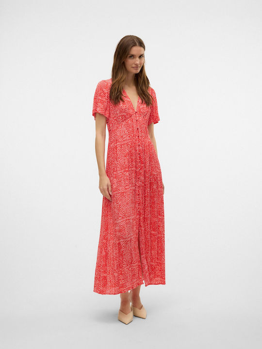 Midi Shirt Dress Red