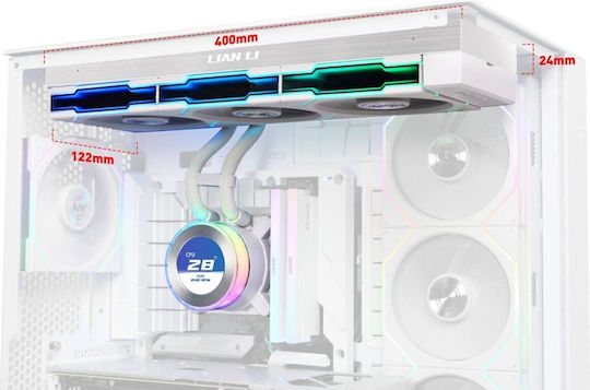 Lian Li HydroShift II LCD-C 360 Охлаждане AIO CPU с 3 Вентилатора 120mm и RGB Осветление Бял