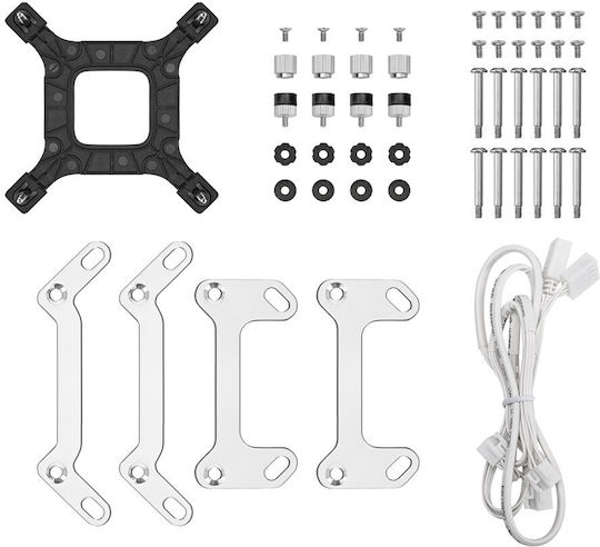 LQ360 WH Water Cooling AIO CPU With 3 Fans 120mm And RGB Lighting White