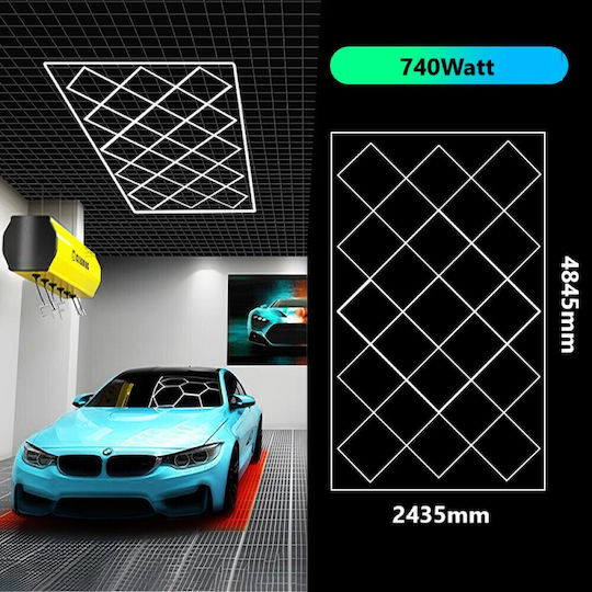 Diamond Висящо Осветително Тяло Бял 484.5x243.5см.