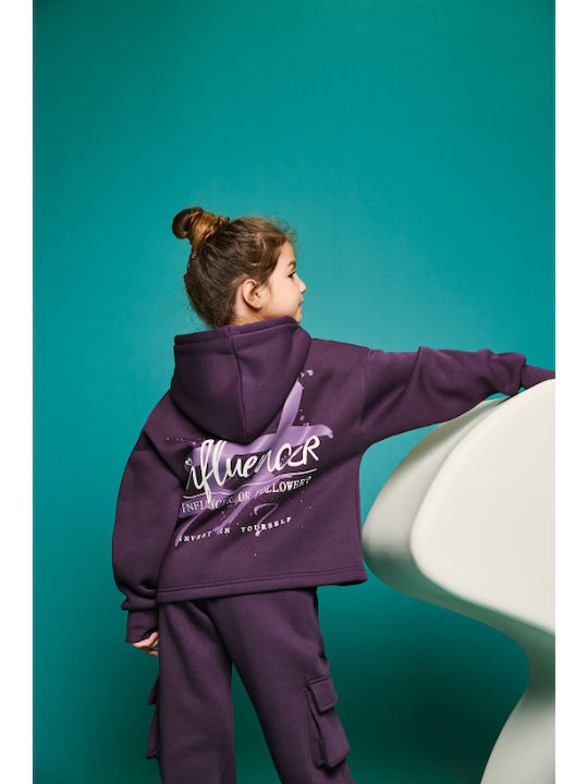 Kids Sweatpants Set Plum 2pcs