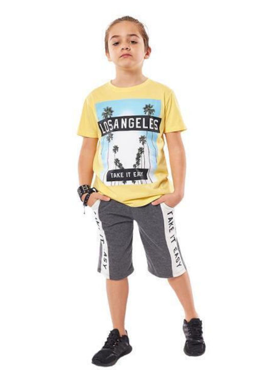 Kids' Set with Shorts Summer 2pcs Yellow