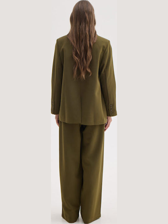 Damen Stoff Hose Grün