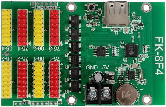 Globostar Card-fk-8f4 90096 Κάρτα Εικόνας Πολύχρωμες Rgb Led Κυλιόμενες Ψηφιακές Επιγραφές Οθόνες Dc 5v Ip20 4096x16 2048x32 1344x48 1024x64 Pixels Μ9.5 X Π6.2 X Υ1.6cm 2 Χρόνια Εγγύηση
