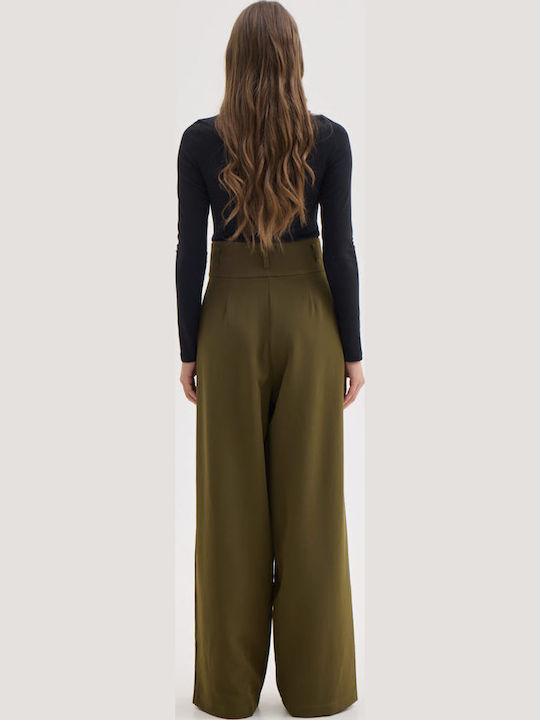 Damen Stoff Hose Grün