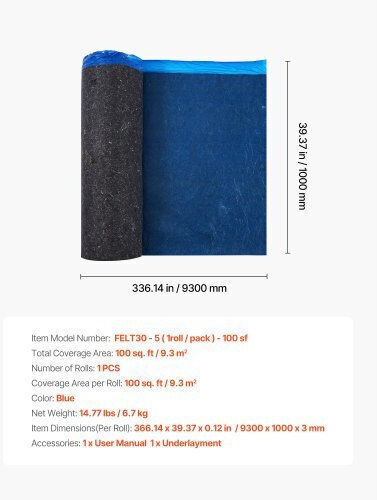 Vevor Plastic Floor Vinyl 3mm in Roll L930cmxW100cm
