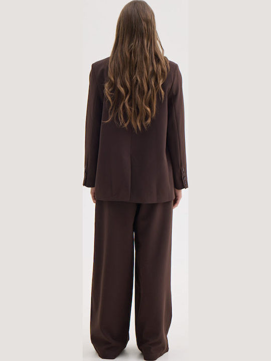 Women's Fabric Trousers Brown