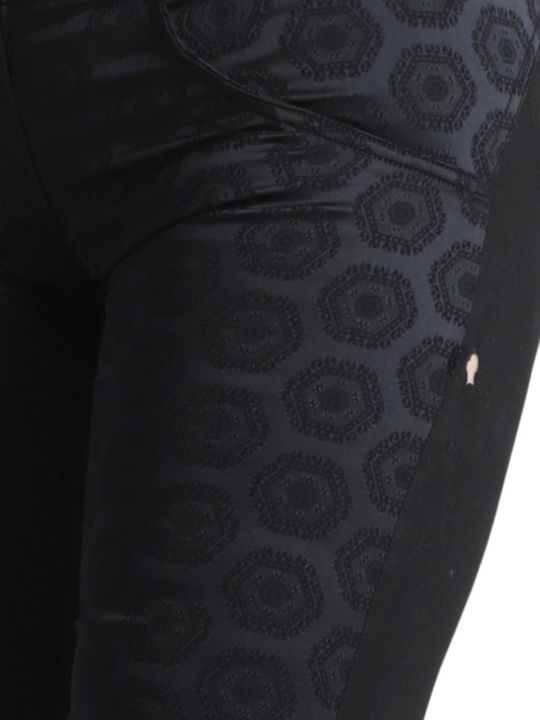 Women's Fabric Trousers Push-up Black