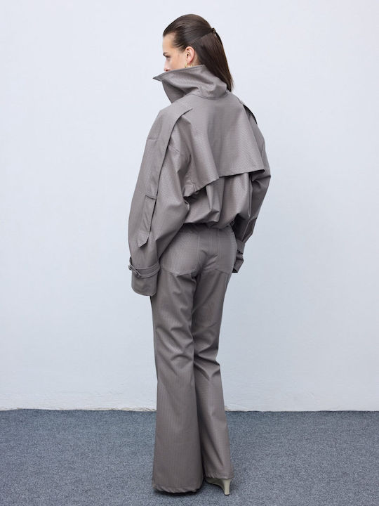 Damen Stoff Hose Gray