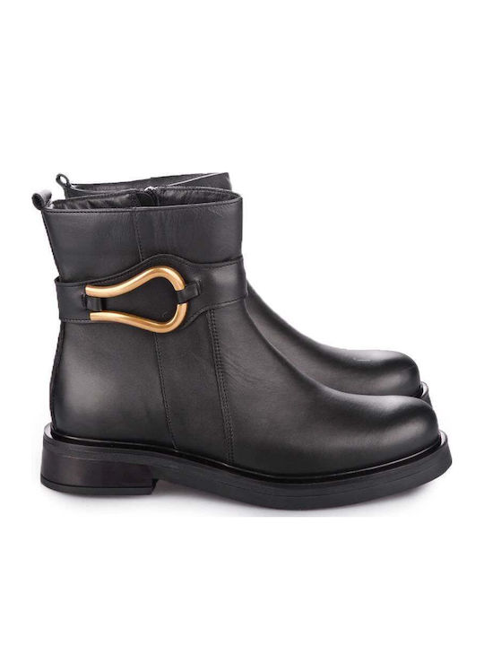 Ghete De Piele Dama Ankle Boots Negre