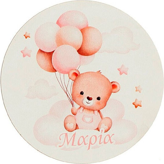 Christening Favor Wooden Coaster Bear Sot-53