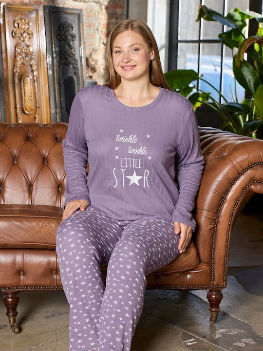 Modalove Winter Women's Pyjama Set Purple