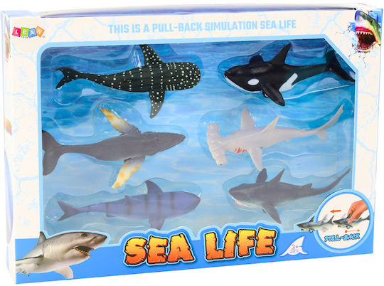 Figurines Vehicles Sea Animals Friction Drive Shark Killer Whale 6 Pcs