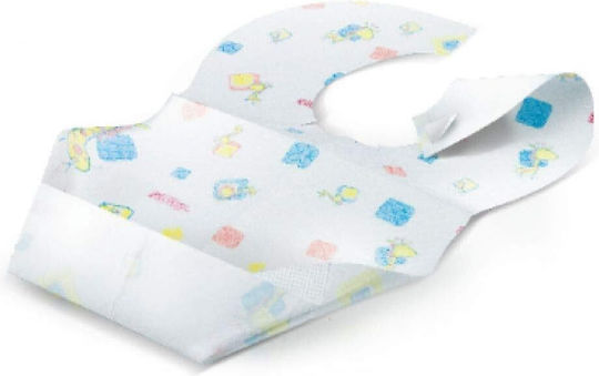 Nuby Wasserdichte Baby Lätzchen Papier Einweg mit Bügelverschluss und Schlaufe Mehrfarbig 10 Stück