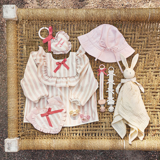 Elodie Details Σαλιάρα Υφασμάτινη με Κουμπί Candy Stripes