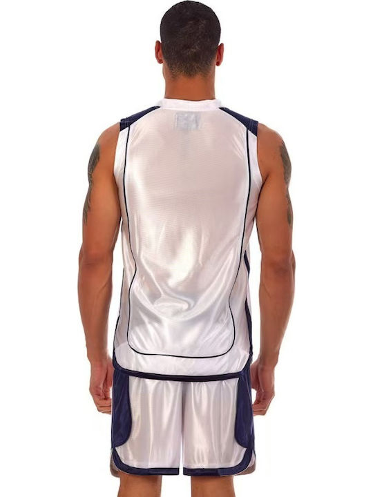 King Set Echipament de Basket pentru Bărbați White-navy