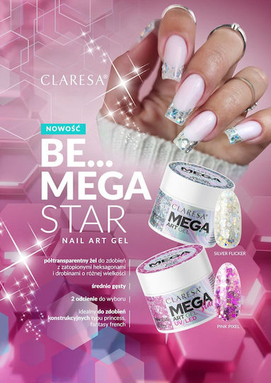 Claresa Megastar Pink Pixel Gel Nail Gel Pink 10gr