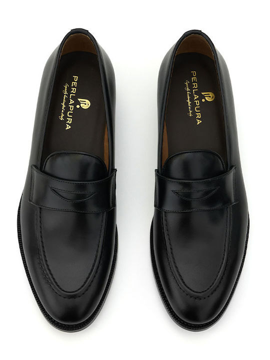 Leder Herren Mokassins in Schwarz Farbe