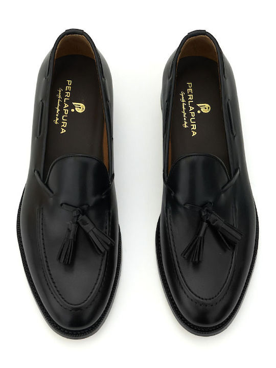Leder Herren Mokassins in Schwarz Farbe