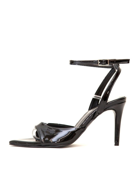 Sandalen aus Lackleder Schwarz