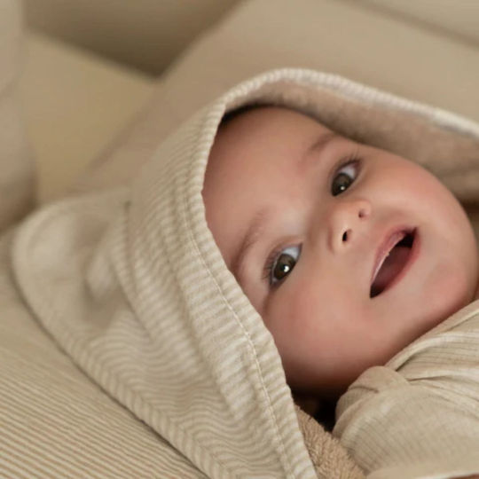 Little Dutch Baby Hooded Bath Towel Baby Bunny Beige 75x75cm
