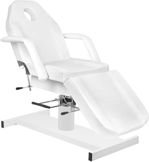 Salon Tech Schönheitsstuhl Weiß mit höhenverstellbarer Funktion und hydraulischem Hebemechanismus