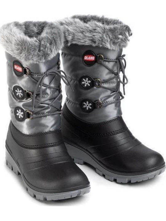 Kids Boots with Laces Gray