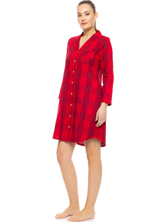 Pink Label Winter Women's Nightdress Raspberry Pink Label Winter Women's Nightdress Raspberry