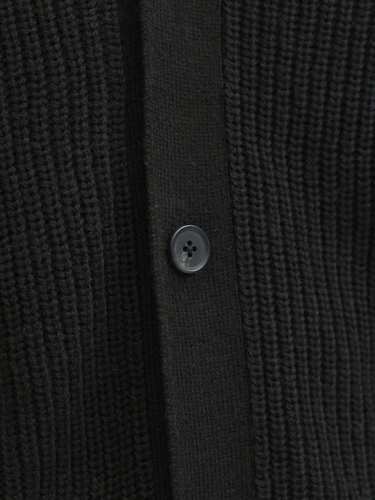 Herren Strickjacke mit Knöpfen Black