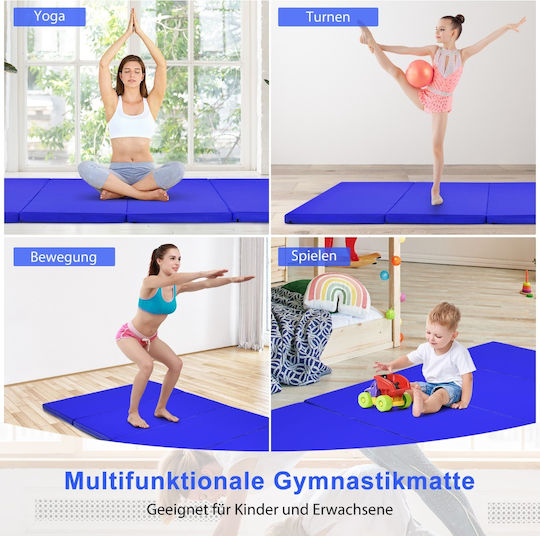 Costway Foldable Pilates Exercise Mat Blue