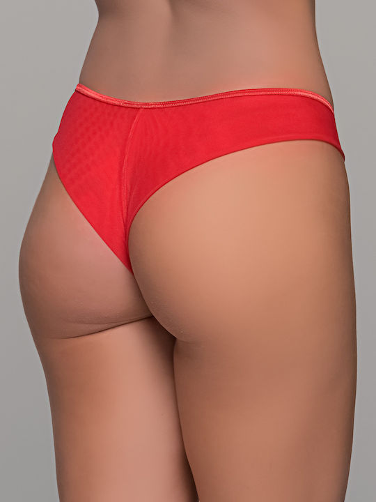 Milena by Paris Lace Underwear Set with Bralette & Brazil Red