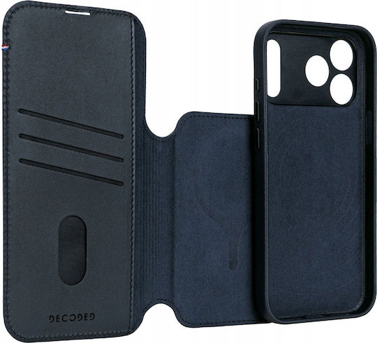 Decoded Detachable Wallet Δερμάτινο / Tempered Glass / Πλαστικό 1.2mm Navy Μπλε (iPhone 17 Pro)